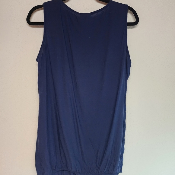 Motherhood Maternity Blue Sleeveless Top With Gold Studded Neckline Size XL - Picture 2 of 8